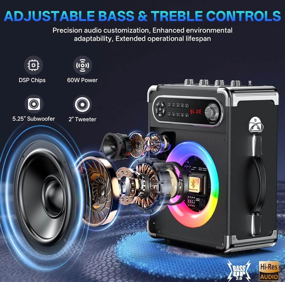 JYX Karaoke Machine with Two Wireless Microphones - photo 2