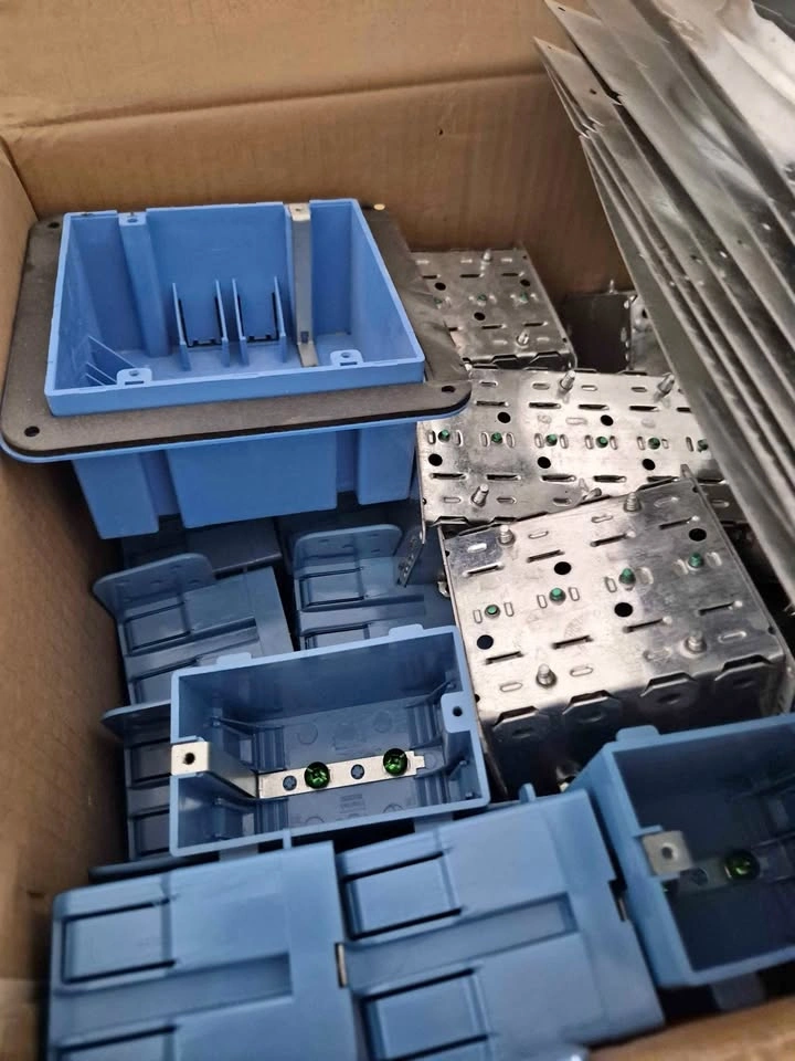 Assorted Electrical Boxes, Vapour Barriers & Metal Duct Plates
