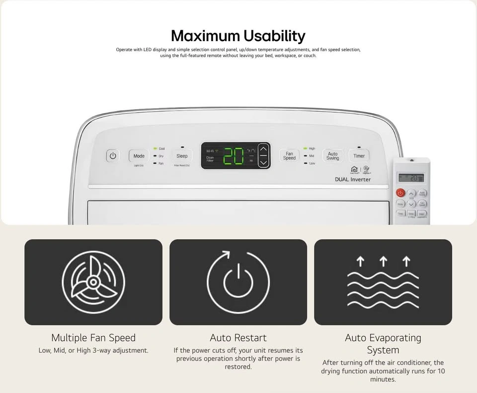LG Smart Wi-Fi Portable Air Conditioner - photo 3