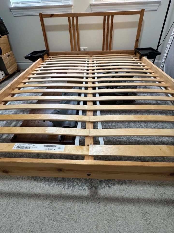 Full Size Wood Frame with Mattress - photo 2