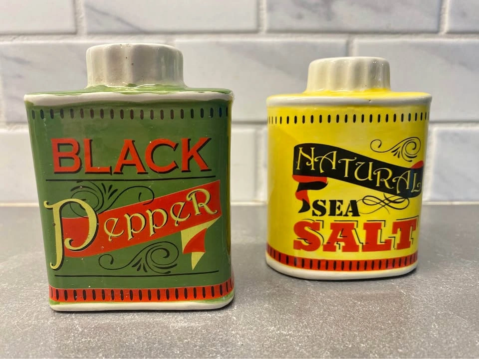 Vintage Style Pier 1 Ceramic Salt and Pepper Shaker Set