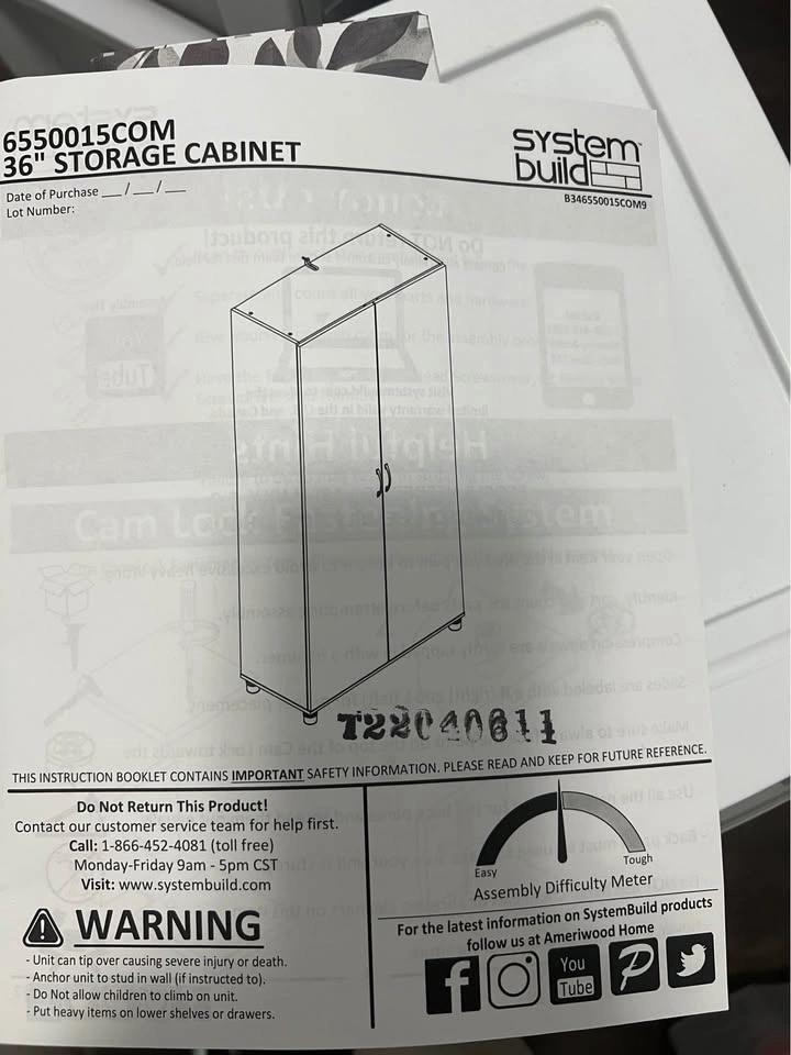 2-Door Storage white Cabinet - photo 4