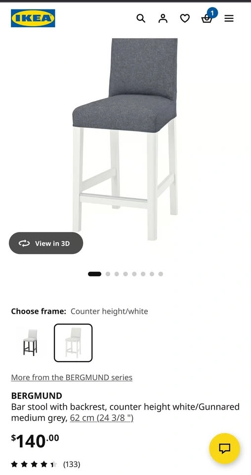 4 IKEA Bar stools with backrest, counter height - photo 2