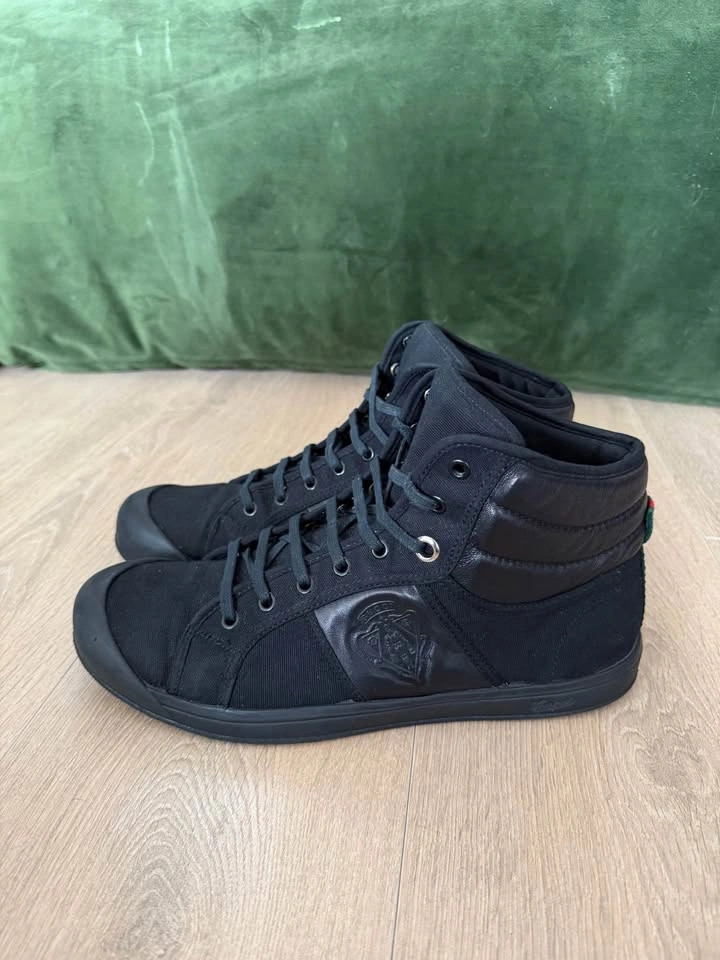 Gucci Men’s High Top Web Black Sneakers - Size 10.5 - photo 4