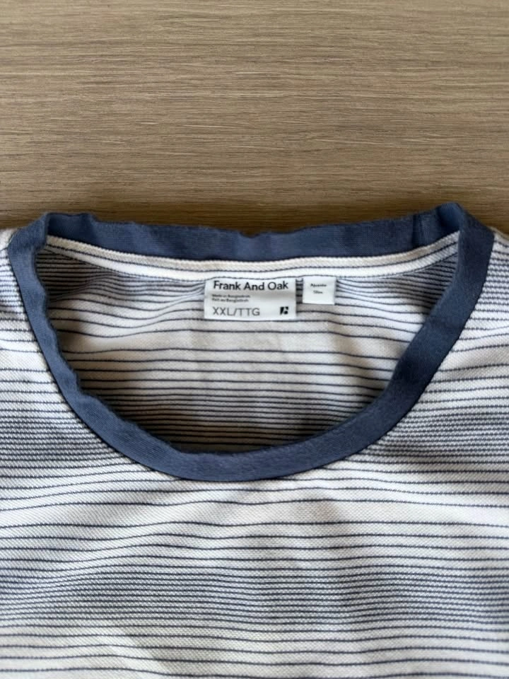 Frank And Oak Organic Cotton Striped T-Shirt Men’s Blue White - - photo 2
