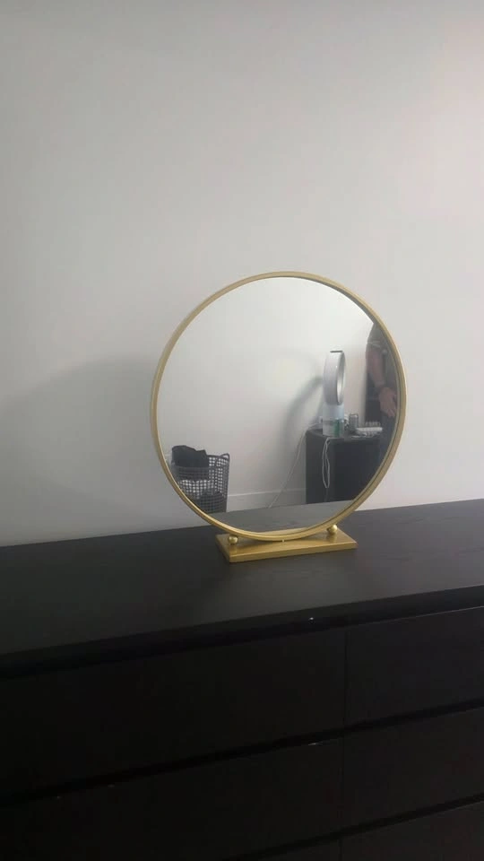 Round Gold Tabletop Mirror - 18 inch - photo 2