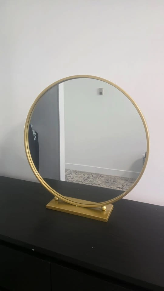 Round Gold Tabletop Mirror - 18 inch - photo 3