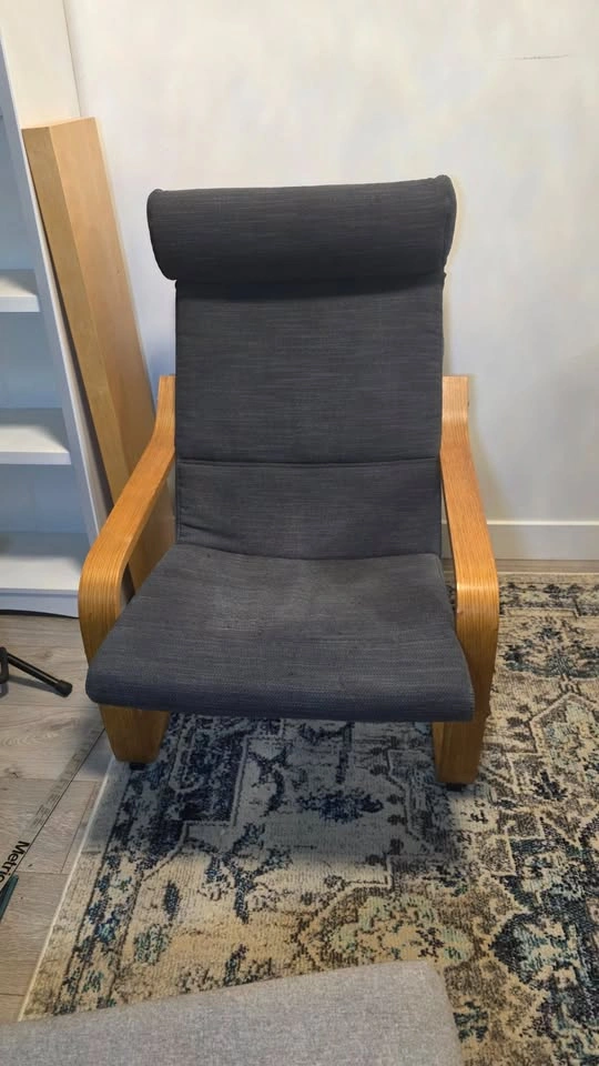 IKEA POÄNG Armchair – Birch Frame with Dark Grey Cushion - photo 2