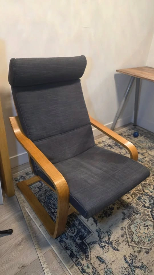 IKEA POÄNG Armchair – Birch Frame with Dark Grey Cushion - photo 3