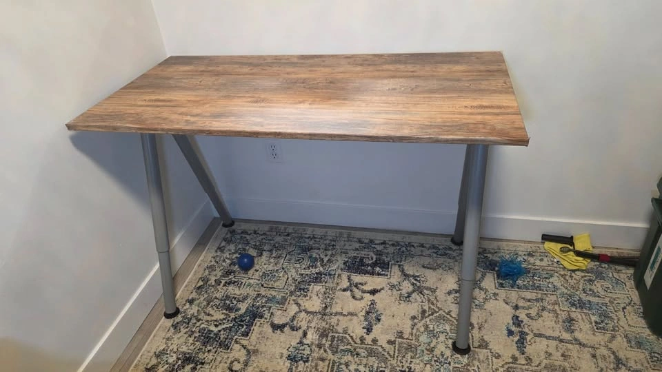 IKEA THYGE Wood-Effect Desk with Adjustable Metal Legs - photo 2