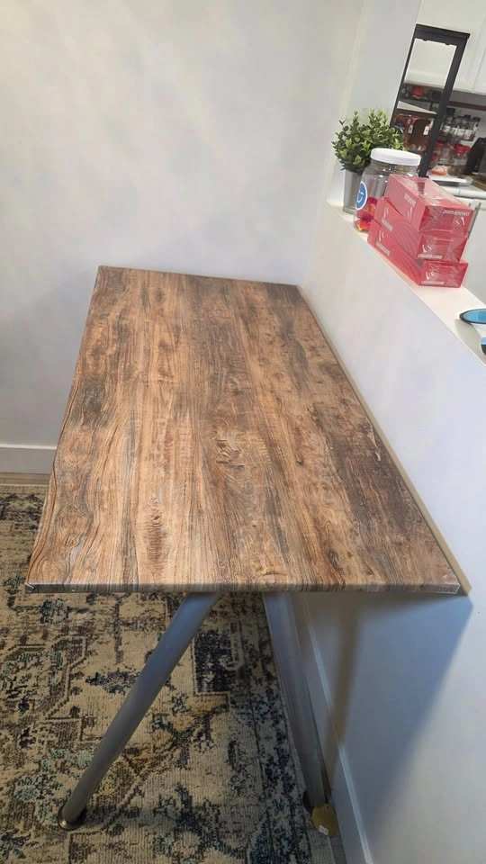 IKEA THYGE Wood-Effect Desk with Adjustable Metal Legs - photo 3