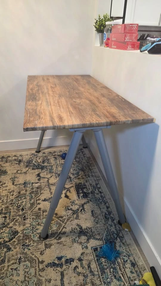 IKEA THYGE Wood-Effect Desk with Adjustable Metal Legs - photo 4