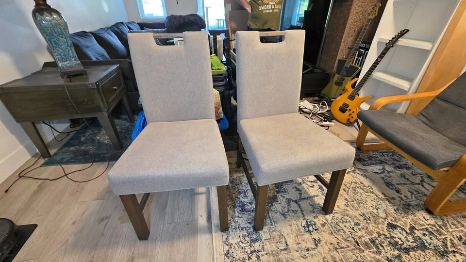 Pair of Bridgevine Home Arcadia Upholstered Dining Chairs