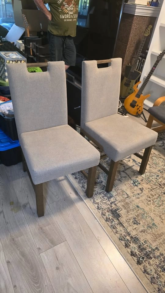 Pair of Bridgevine Home Arcadia Upholstered Dining Chairs - photo 2