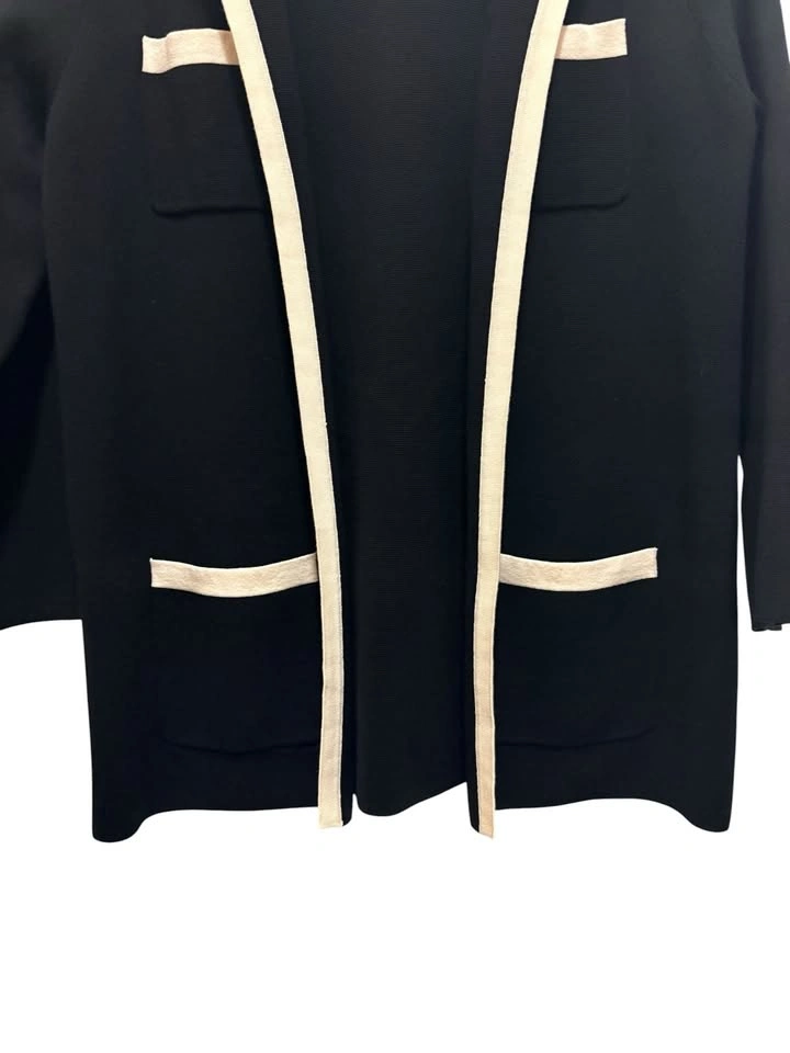 Anne Klein Women's Blue Tipped Patch Pocket Cardigan Sweater | S - photo 4