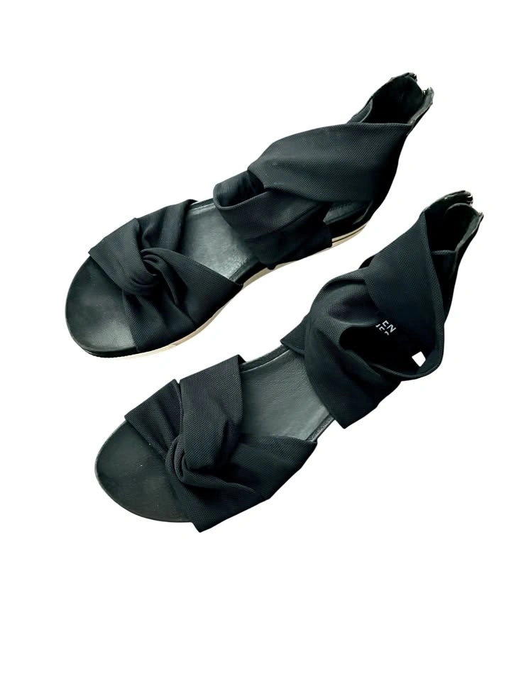 Eileen Fisher Zanya Mesh and Leather Back-Zip Sneaker Sandals