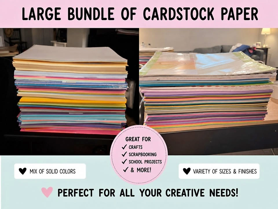 Huge Cardstock Paper Bundle – 8.5" x 11" & 12" x 12"