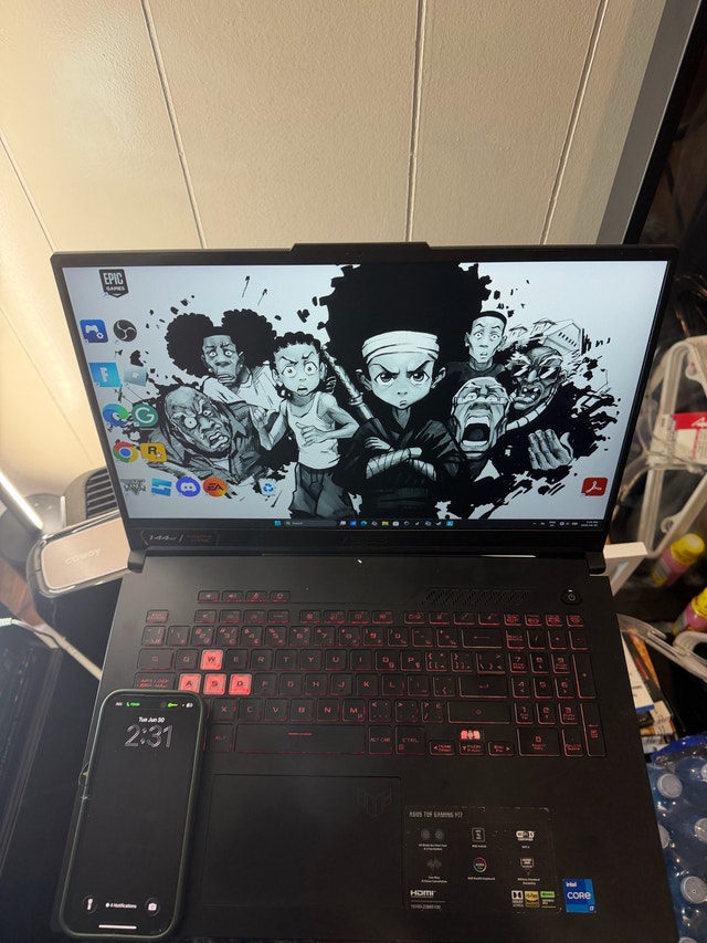 ASUS TUF F17 with EXTERNAL KEYBOARD AND MOUSE
