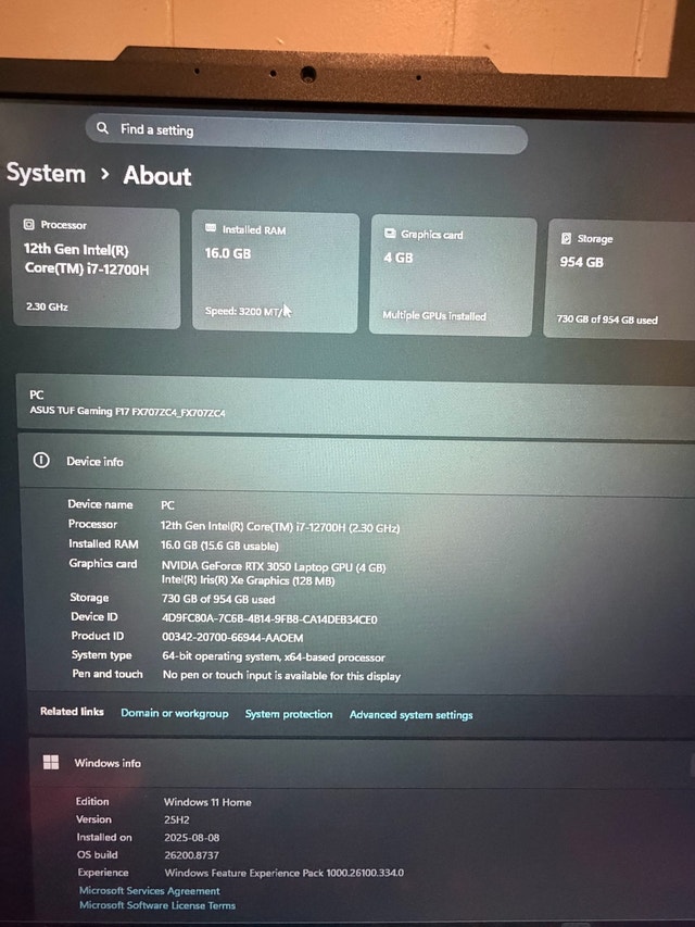 ASUS TUF F17 with EXTERNAL KEYBOARD AND MOUSE - photo 4