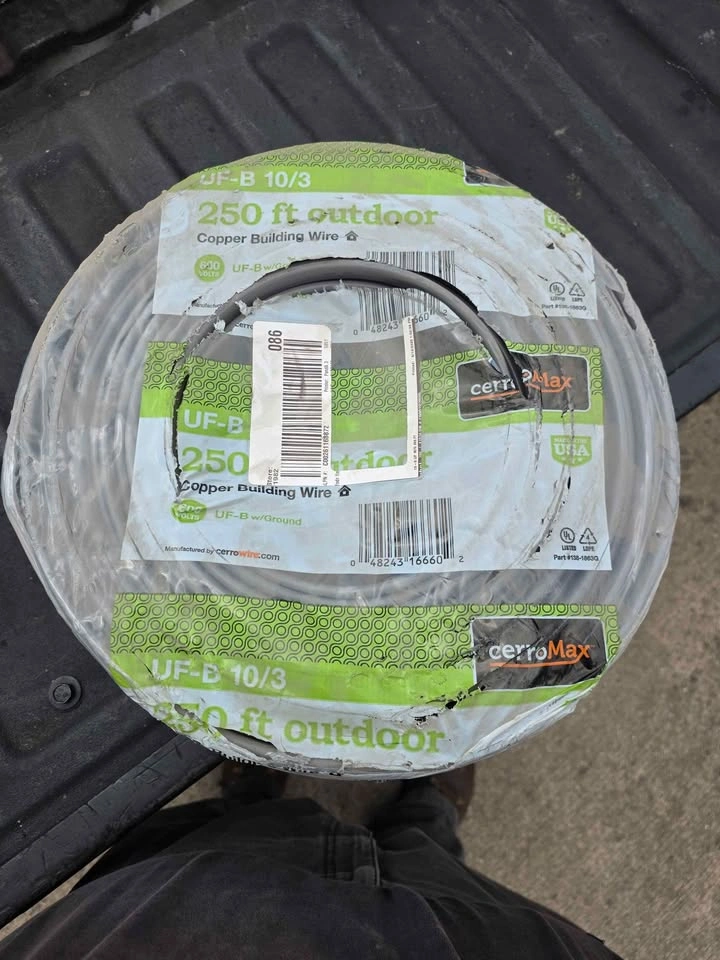 250 ft. 10/3 Gray Solid CU UF-B W/G Wire. Outdoor rated. - photo 3