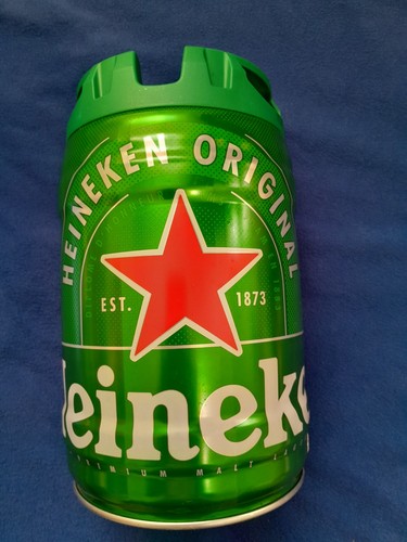 Heineken Mini Keg EMPTY 5L Steel Beer Can Man Cave Decor