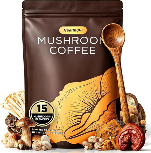 Mushroom Coffee with 15 Natural Mushrooms & KSM-66 Ashwagandha