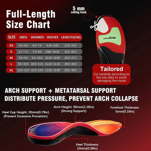 Plantar Fasciitis High Arch Support Insoles for Men & Women - photo 4