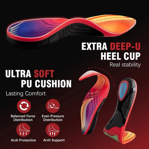 Plantar Fasciitis High Arch Support Insoles for Men & Women - photo 5