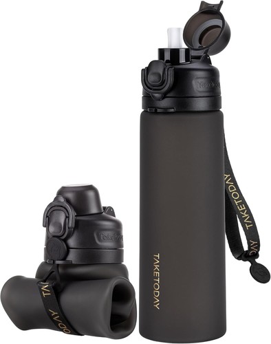 Collapsible Water Bottles 21oz (600mL) Foldable Silicone