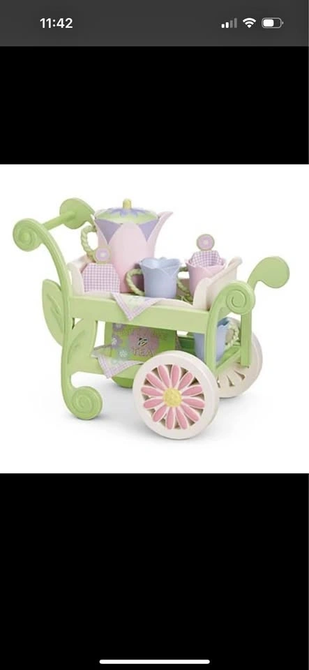 American girl tea cart with tea set- in box