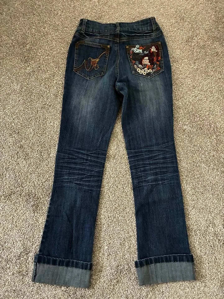 Embroidered Straight Leg Jeans - photo 3