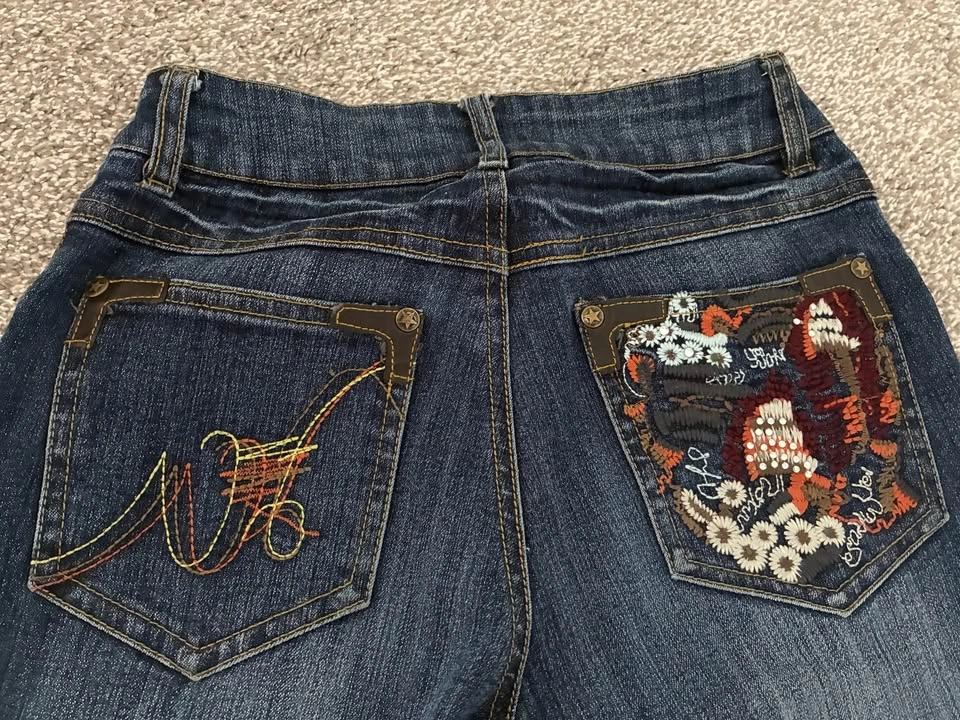 Embroidered Straight Leg Jeans - photo 5