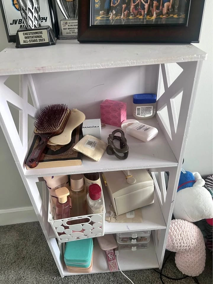 White 3-Tier Wooden Shelving Unit / Storage Rack