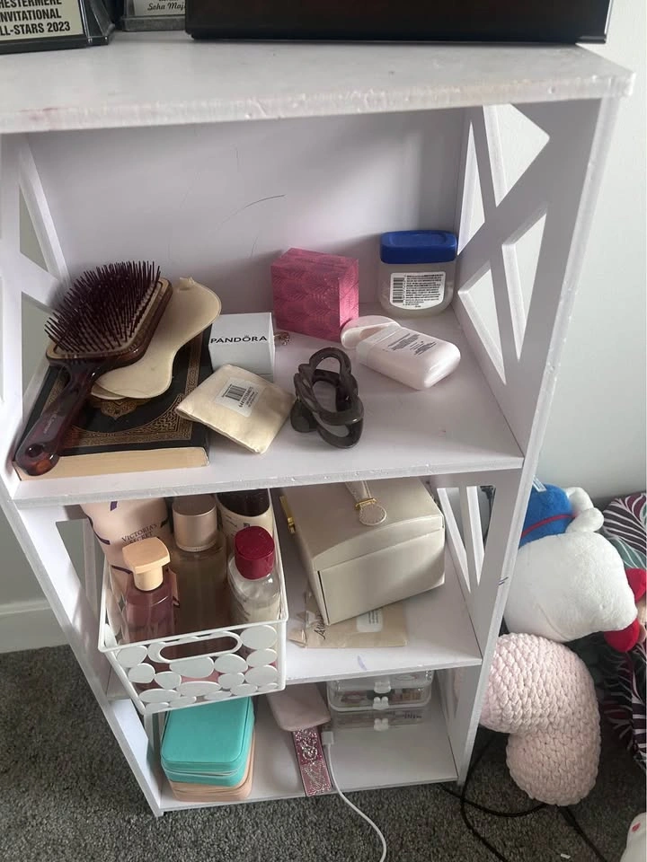 White 3-Tier Wooden Shelving Unit / Storage Rack - photo 3