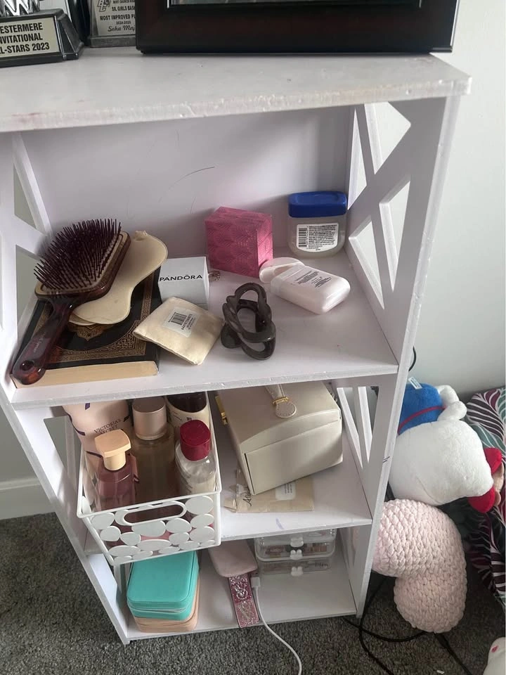 White 3-Tier Wooden Shelving Unit / Storage Rack - photo 4