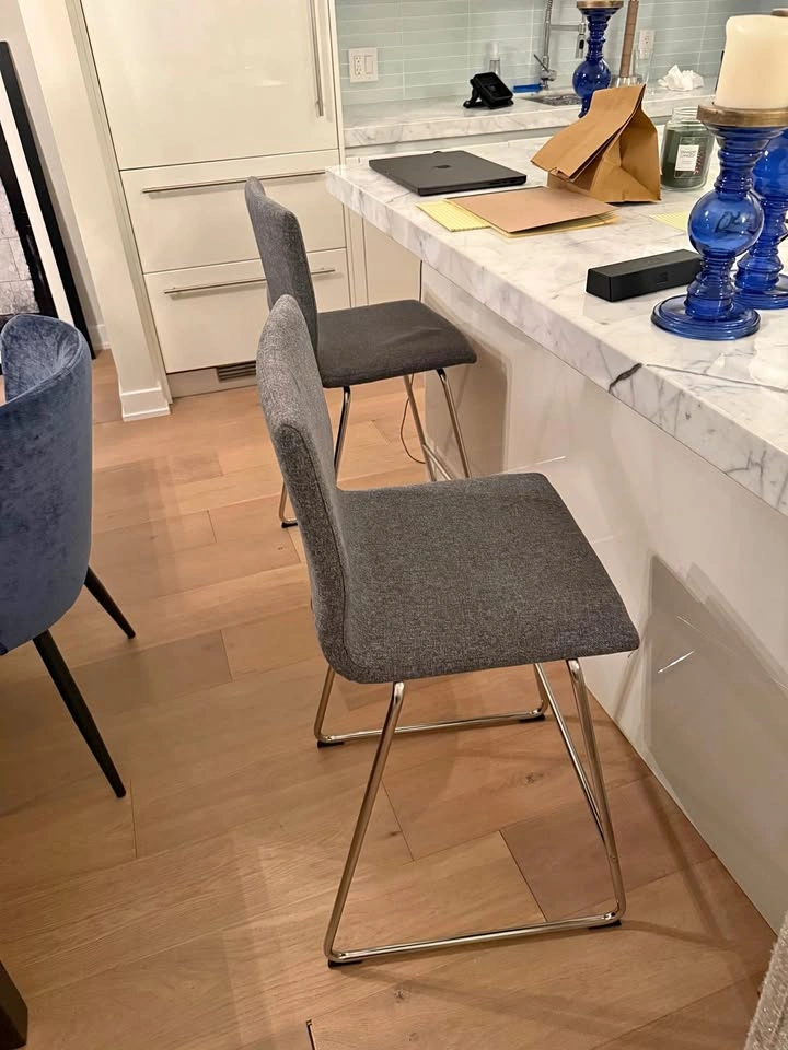 Modern Grey Counter Height Chairs – Set of 2 – $150