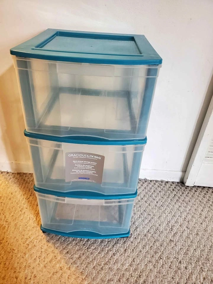 3-Drawer Storage Cart with Wheels (24"×12"×13")