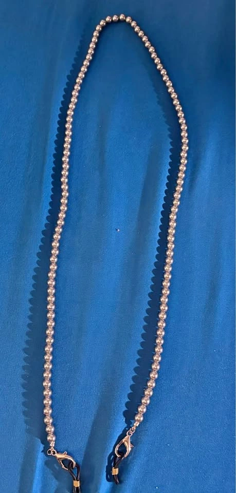 Classic Grey Pearl Bead Glasses Chain - Elegant Women's Jewelry