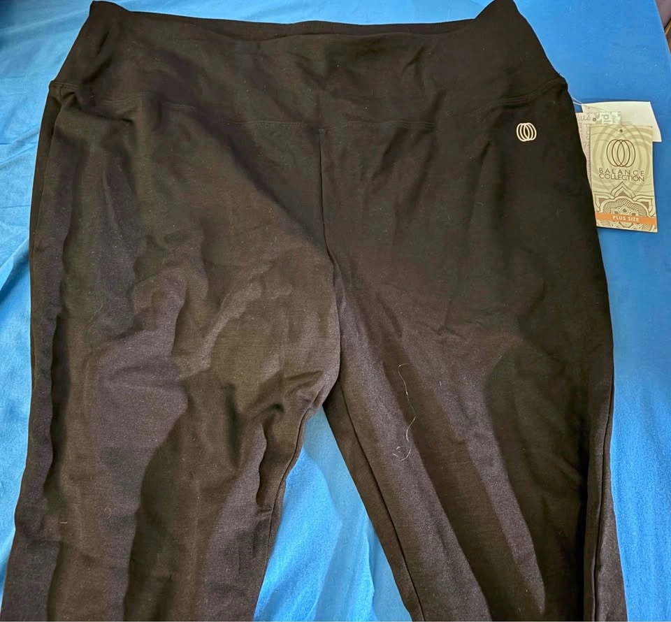 Balance Collection Black High-Rise Leggings with Logo Tag 1X