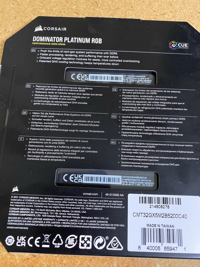 Corsair vengeance RGB DDR5 32GB - photo 2