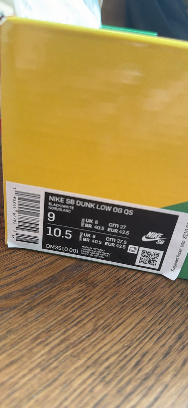 nike dunk low QS zebra size 9 - photo 2