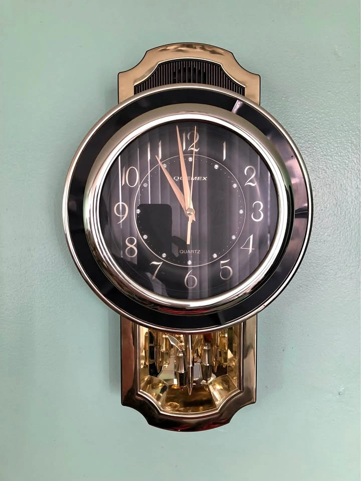 Vintage 90s QUEMEX Quartz Pendulum Wall Clock (Fully Working / C