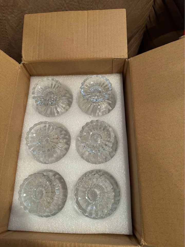 Set of 6 Scalloped Glass Dessert Bowls - photo 4