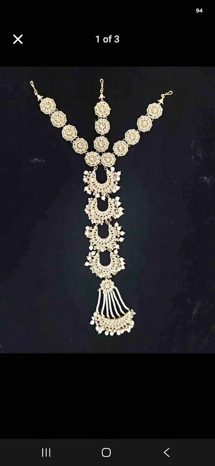Kundan and Pearl Braid Hair Accessories