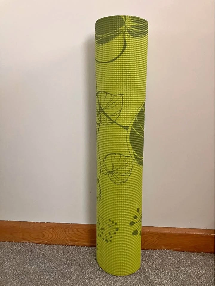 Green Floral Yoga Mat