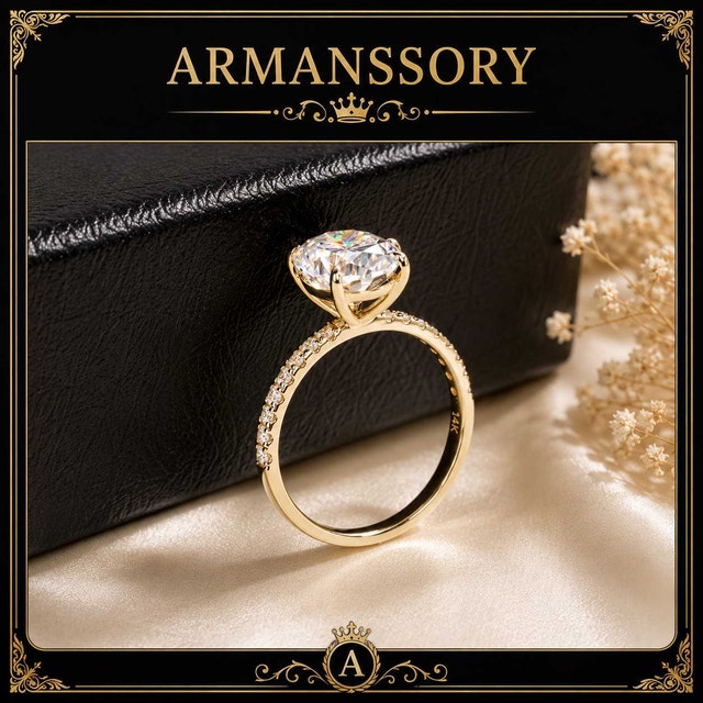 3CT Oval Moissanite Ring - 14K Solid Gold - D Color VVS1 size 8 - photo 4