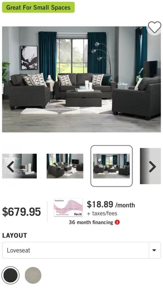 The Brick Love Seat + Ottoman w/storage - photo 2
