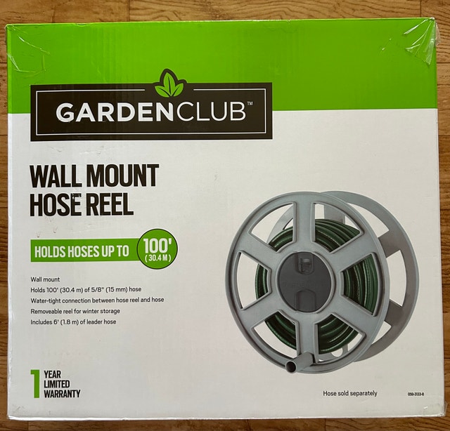 BRAND NEW - GARDENCLUB Wall Mount Hose Reel