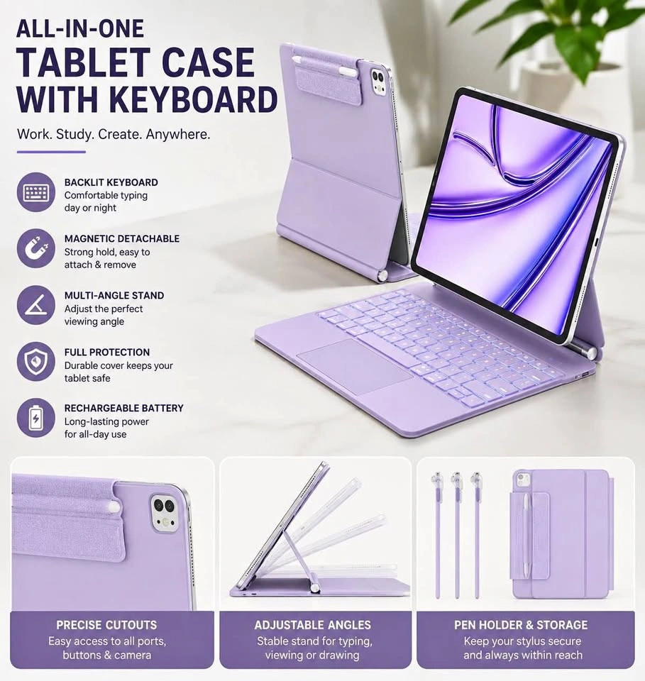 RAYMCRAFT Magic Keyboard Case for iPad Air 13” & Pro 12.9”