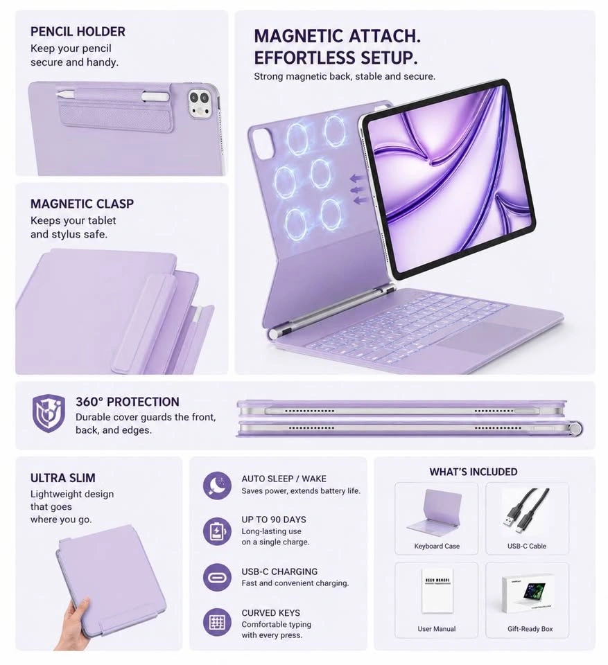 RAYMCRAFT Magic Keyboard Case for iPad Air 13” & Pro 12.9” - photo 3